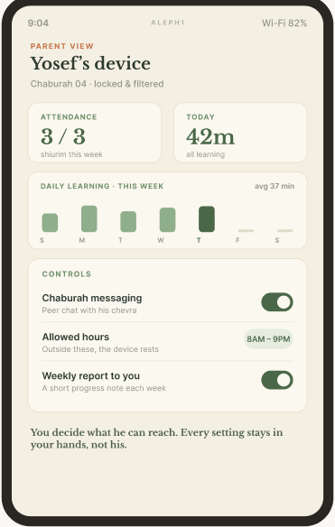 Aleph1 parent dashboard