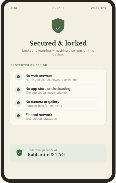 Aleph1 secured & locked screen